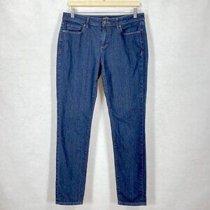 Ann Taylor Loft Factory Curvy Dark Wash Skinny Jeans Size 8
